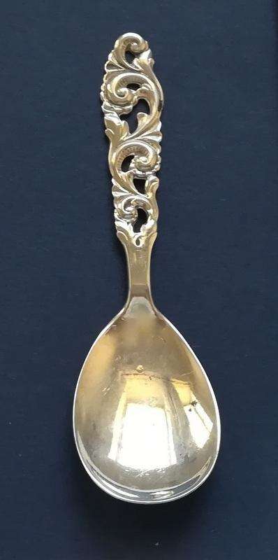 NORWAY 830 SILVER *MULIUS* CADDY SPOON 25X35X90MM 9.2 GRAMS