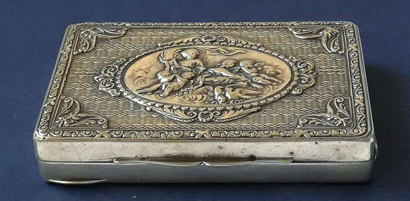 800 CONTINENTAL SILVER SNUFF BOX **LOOK** 12X47X72MM 47 GRAMS