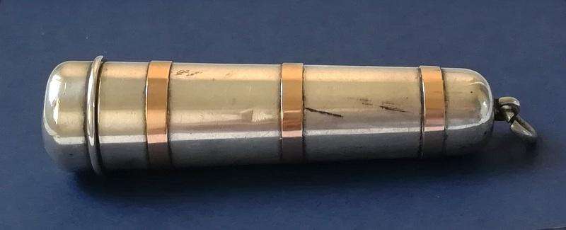 STERLING SILVER 9K BANDS SHEFFIELD 1923 CHEROOT HOLDER 80MM **RARE** 33.9 GRAMS