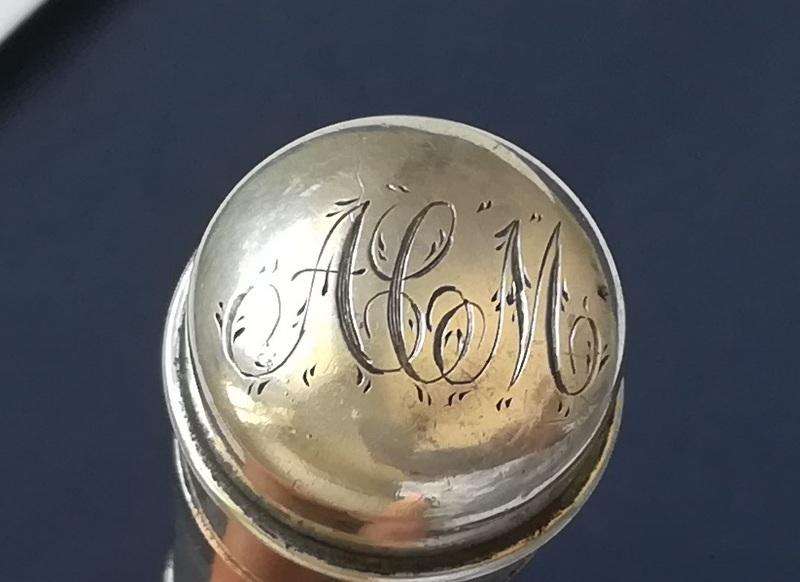 STERLING SILVER 9K BANDS SHEFFIELD 1923 CHEROOT HOLDER 80MM **RARE** 33.9 GRAMS