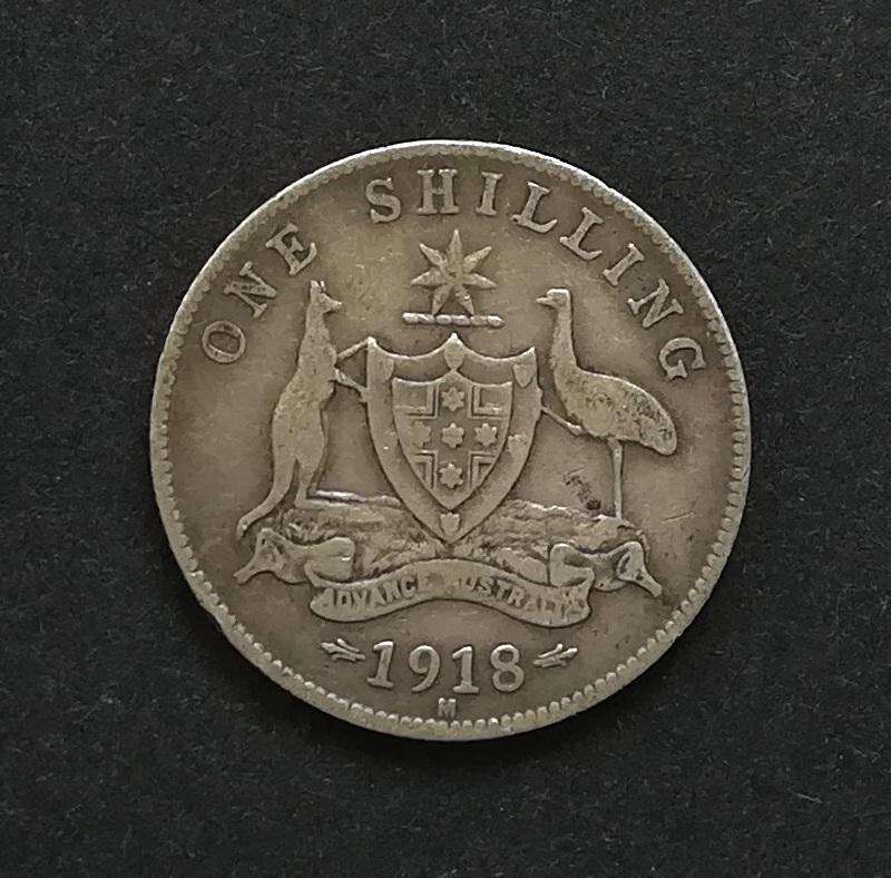 AUSTRALIA 1918 SILVER SHILLING