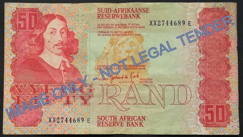 GERHARD DE KOCK 50 RAND *REPLACEMENT NOTE*