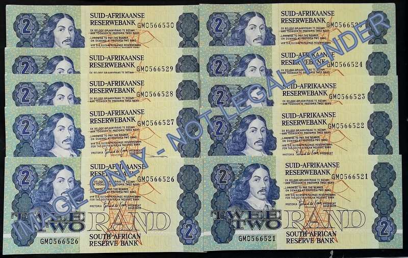 GERHARD DE KOCK 2 RAND 3RD ISSUE *10 NOTES SEQUENE*