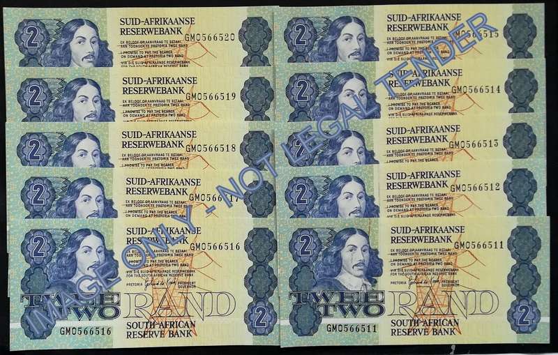 GERHARD DE KOCK 2 RAND 3RD ISSUE *10 NOTES SEQUENE*