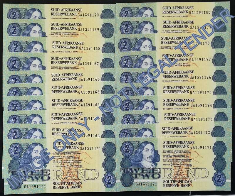 GERHARD DE KOCK 2 RAND 3RD ISSUE *20 NOTES SEQUENE*