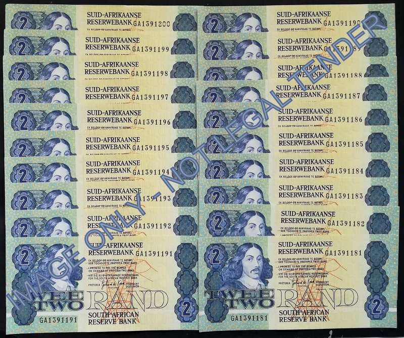 GERHARD DE KOCK 2 RAND 3RD ISSUE *20 NOTES SEQUENE*
