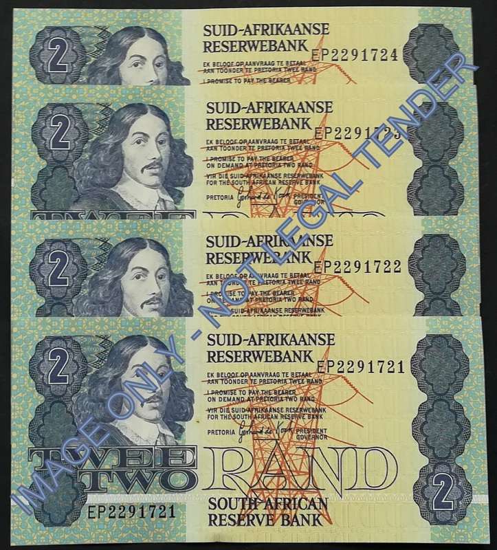 GERHARD DE KOCK 2 RAND 3RD ISSUE *4 NOTES SEQUENE*