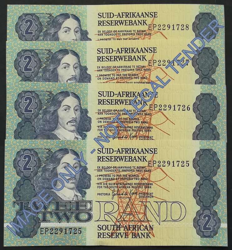 GERHARD DE KOCK 2 RAND 3RD ISSUE *4 NOTES SEQUENCE*