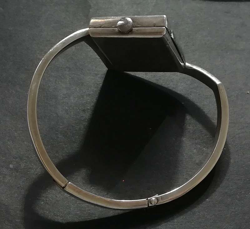 RETRO *LE MONDE* STERLING SILVER MID CENTURY MODERN WATCH 20X30MM FIT 160MM WRIST