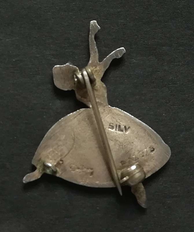 STERLING SILVER BALLERINA BROOCH 20X28MM 4 GRAMS