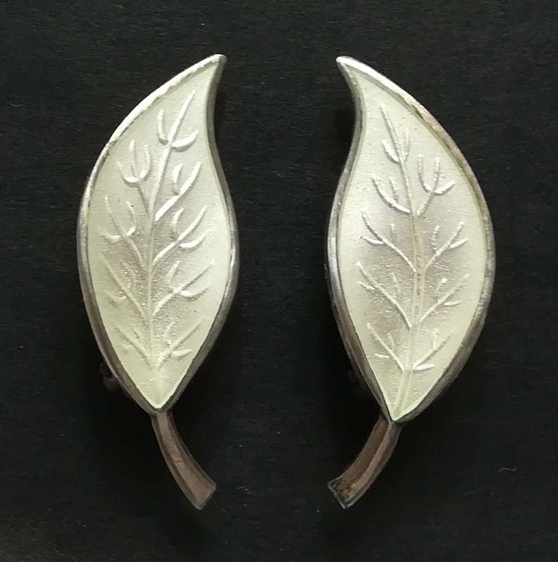 STERLING SILVERAND ENAMEL *NORWAY DAVID ANDERSON* EARRINGS 10X30MM