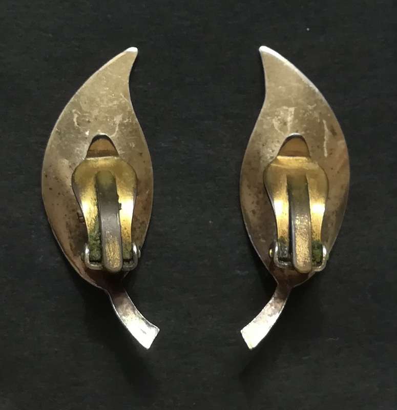 STERLING SILVERAND ENAMEL *NORWAY DAVID ANDERSON* EARRINGS 10X30MM