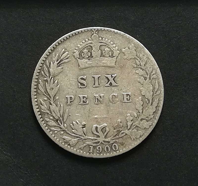 GREAT BRITAIN 1900 SILVER 6 PENCE
