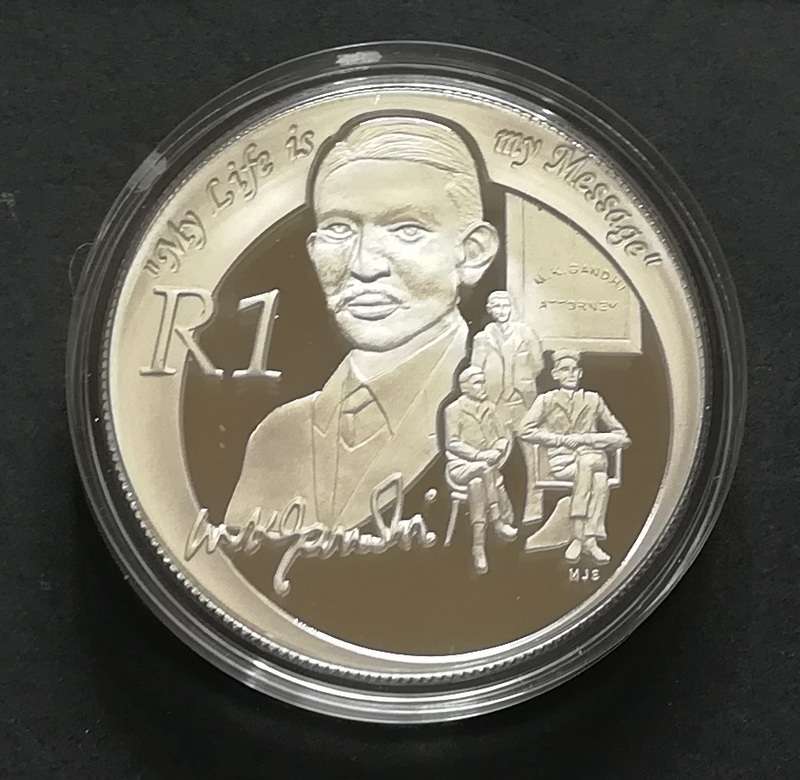 RSA 2007 PROOF SILVER 1 RAND *MAHATMA GANDHI*