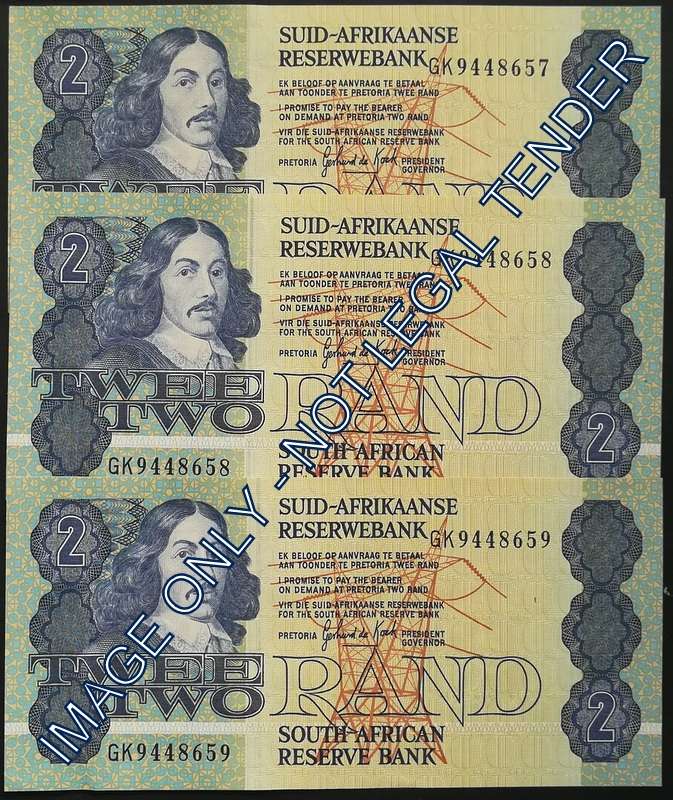 GERHARD DE KOCK 2 RAND 3RD ISSUE (3 NOTES SEQUENCE)