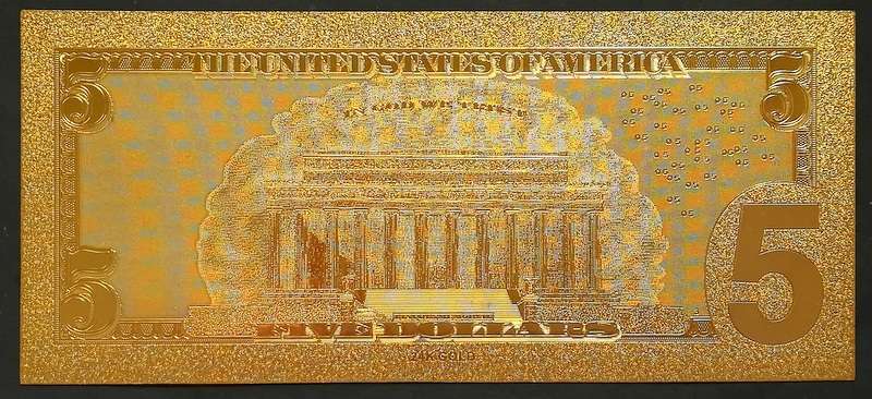 UNITED STATES 24K GOLD PLATED BILL