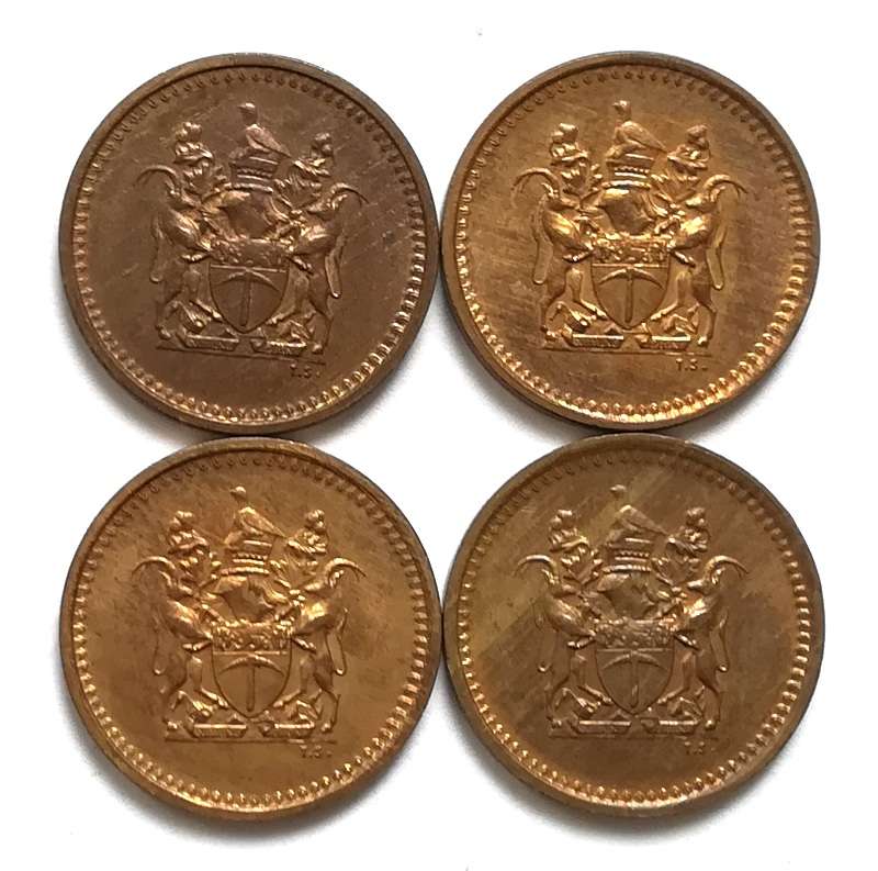 RHODESIA 1977 CENT **EXCELLENT** (4COINS)