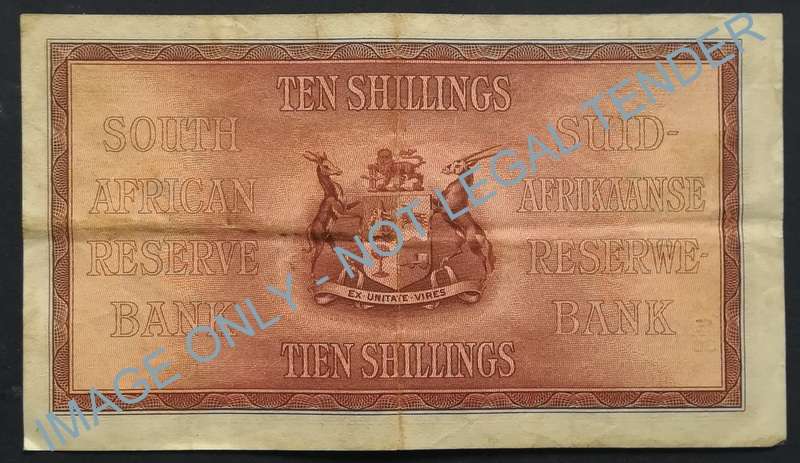 J POSTMUS 1938 10 SHILLINGS **FILLER** NOTE E36