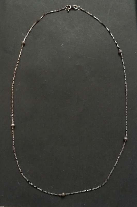 STERLING SILVER ITALY BALL CHAIN  420MM 2.4 GRAMS