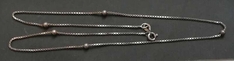 STERLING SILVER ITALY BALL CHAIN  420MM 2.4 GRAMS