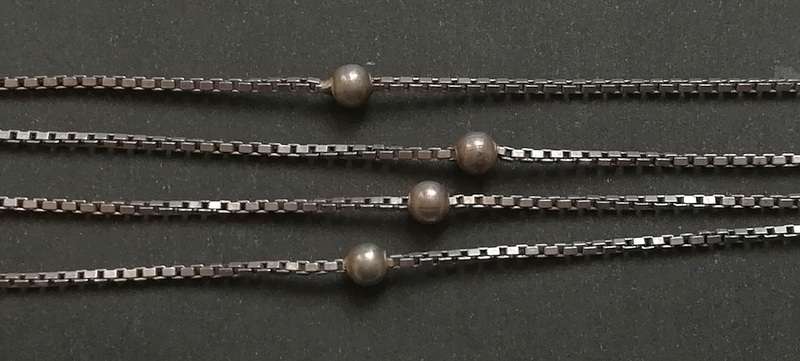 STERLING SILVER ITALY BALL CHAIN  420MM 2.4 GRAMS