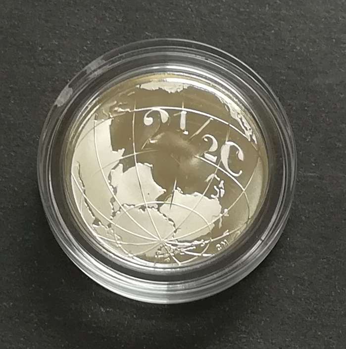 2007 DURBAN S A FLYPRESS SILVER 2.5 CENTS (TICKEY)