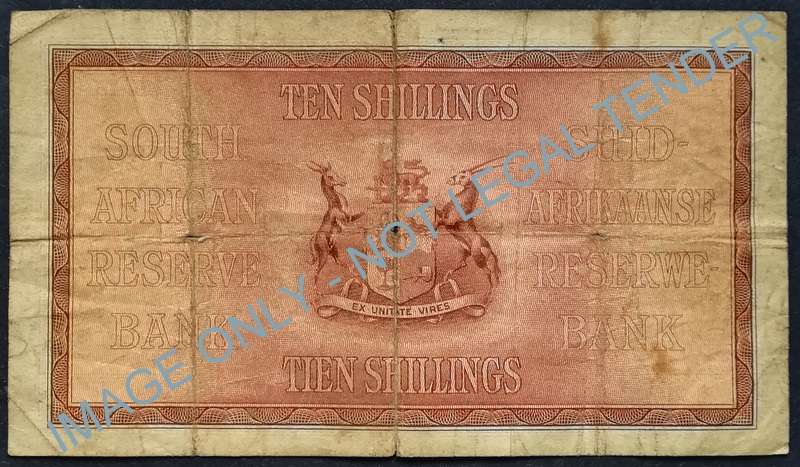 J POSTMUS 1938 10 SHILLINGS **FILLER** NOTE E37