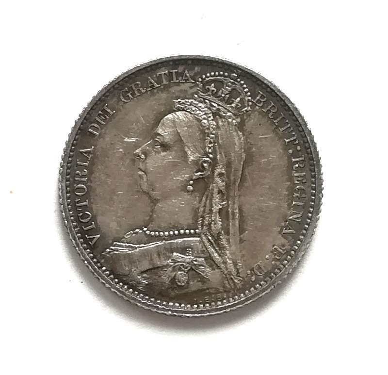GREAT BRITAIN 1887 SILVER 6 PENCE