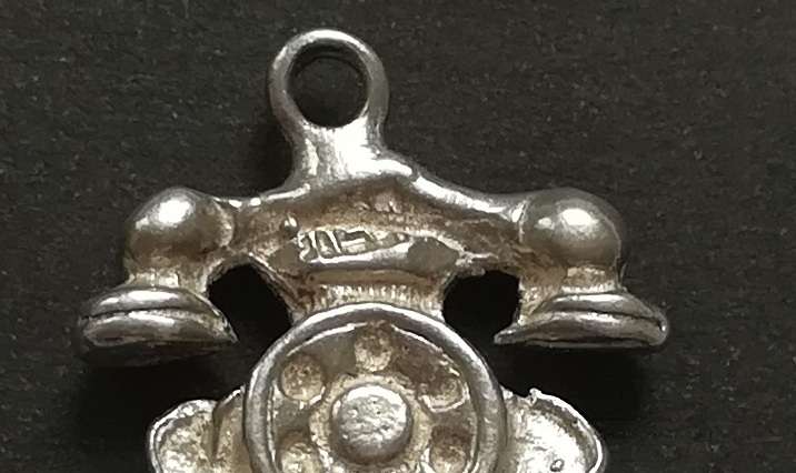 STERLING SILVER CHARM TELEPHONE 12X12MM 2.2 GRAMS