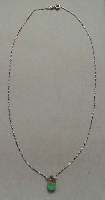 STERLING SILVER ITALY CHAIN WITH DROP PENDANT 410X10X8MM 1.4 GRAMS