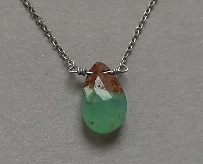 STERLING SILVER ITALY CHAIN WITH DROP PENDANT 410X10X8MM 1.4 GRAMS