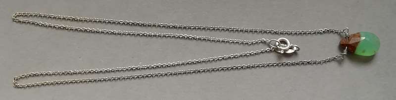 STERLING SILVER ITALY CHAIN WITH DROP PENDANT 410X10X8MM 1.4 GRAMS