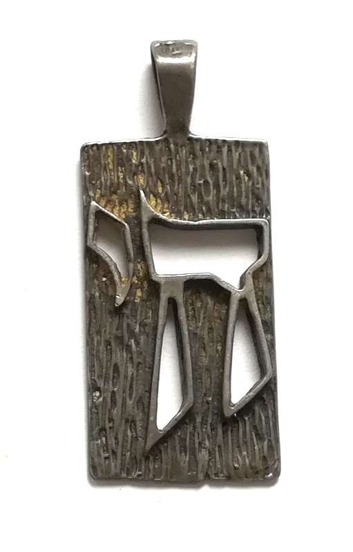 STERLING SILVER ISRAEL PENDANT 17 X 30MM 4.1 GRAMS