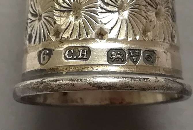 STERLING SILVER CHESTER 1916 THIMBLE SIZE 6