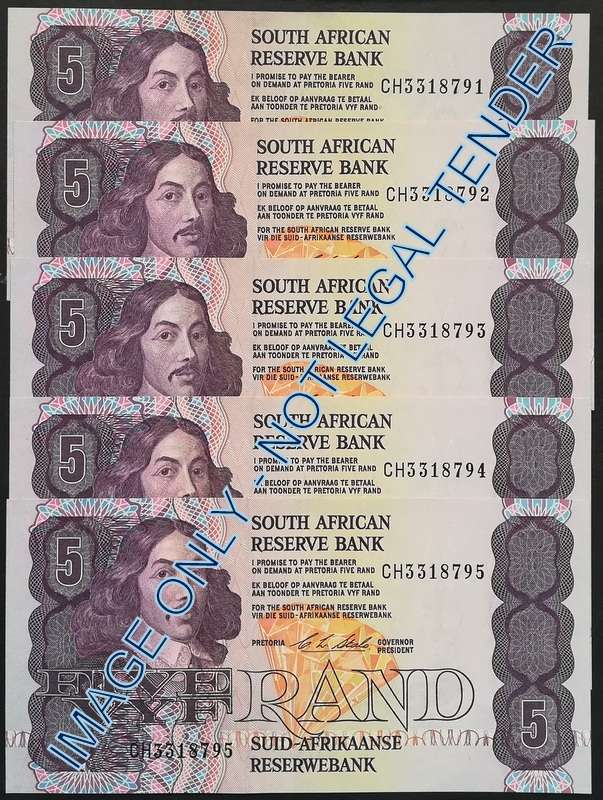C L  STALS 5 RAND 1ST ISSUE (5 NOTES SEQUENCE)