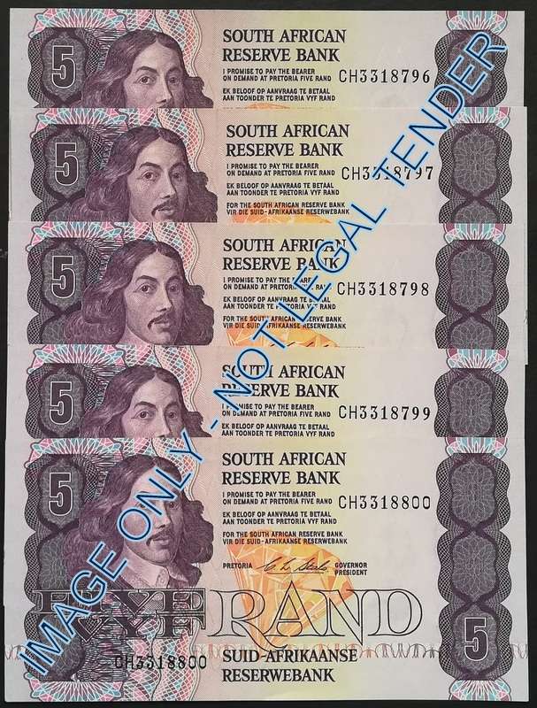 C L  STALS 5 RAND 1ST ISSUE (5 NOTES SEQUENCE)