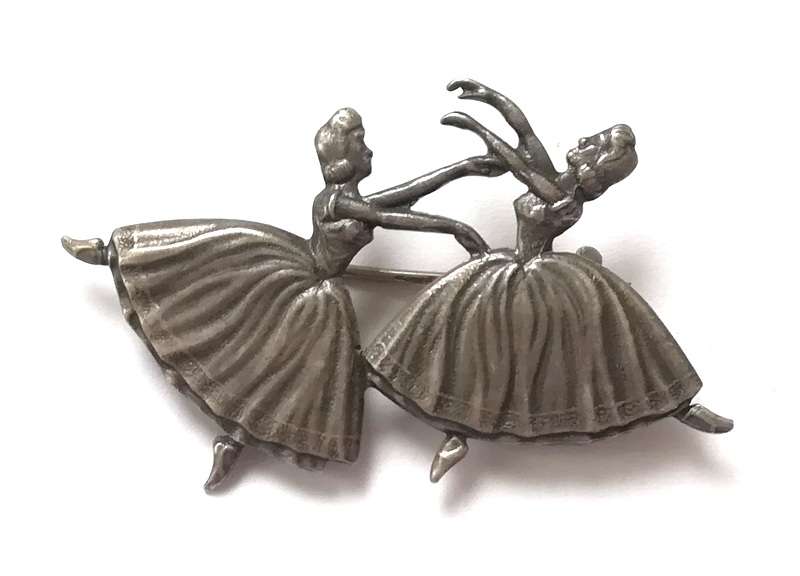 STERLING SILVER CANDIDA BALLERINAS BROOCH 40X25MM
