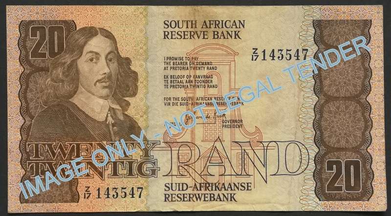 GERHARD DE KOCK 20 RAND 3RD ISSUE **REPLACEMENT NOTE**