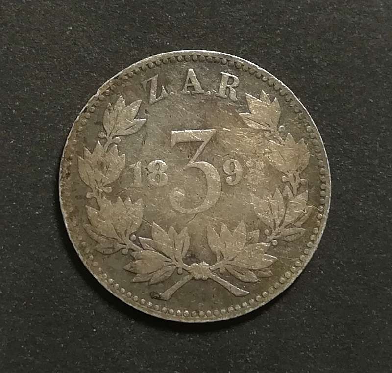 ZAR 1893 3 PENCE