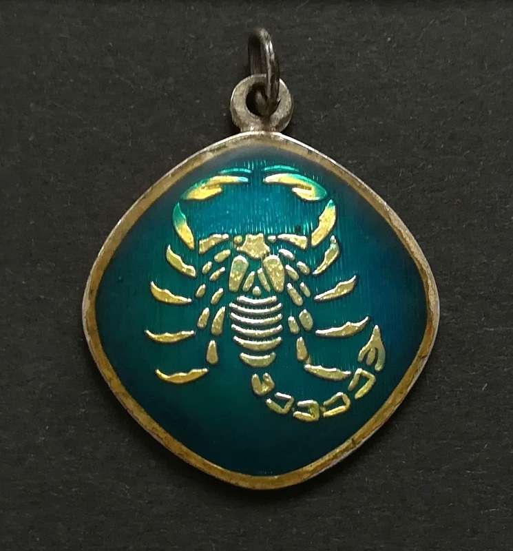 STERLING SILVER ITALY ZODIAC SCORPIO PENDANT 24X24MM 5 GRAMS