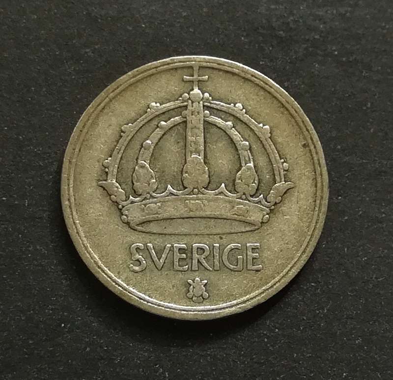 SWEDEN 1943G SILVER 25 ORE