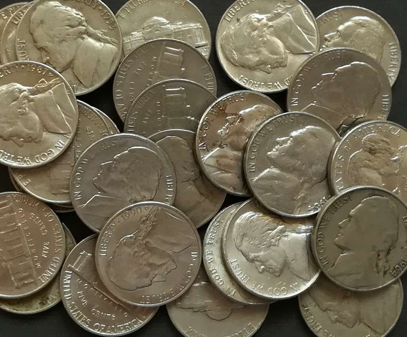UNITED STATES 5 CENTS MIXED LOT (50 COINS)