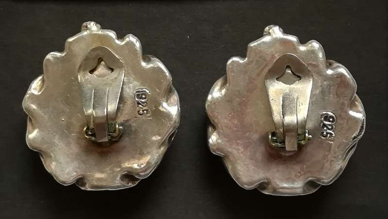 STERLING SILVER ROSES EARRINGS 35MM 20.7G