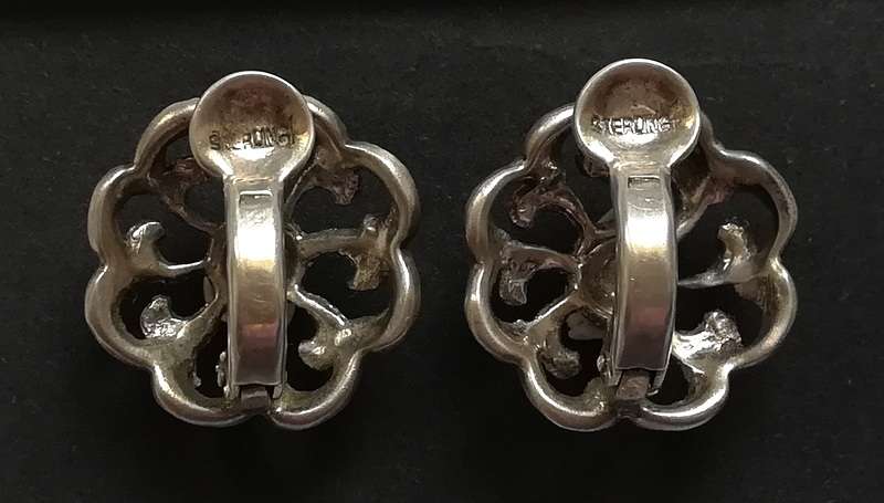 STERLING SILVER AND MARCASITE EARRINGS 6.1G 16MM