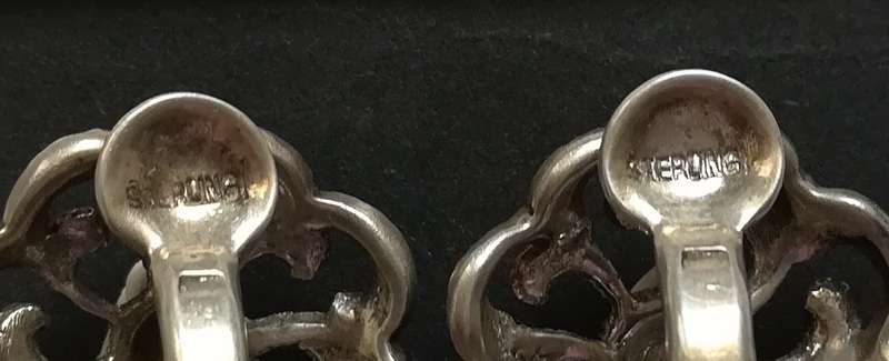 STERLING SILVER AND MARCASITE EARRINGS 6.1G 16MM