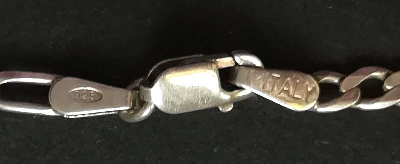 STERLING SILVER CHARM BRACELET 4.4G 190MM