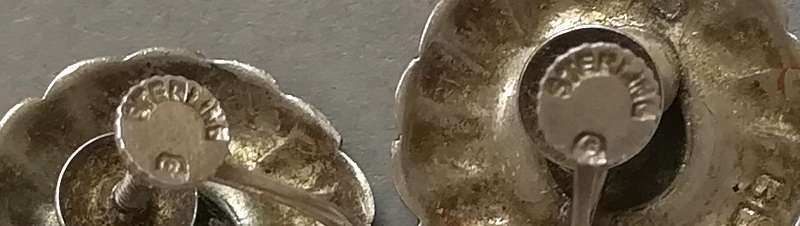 STERLING SILVER AND MARASITE EARRINGS 15MM 5.7 GRAMS