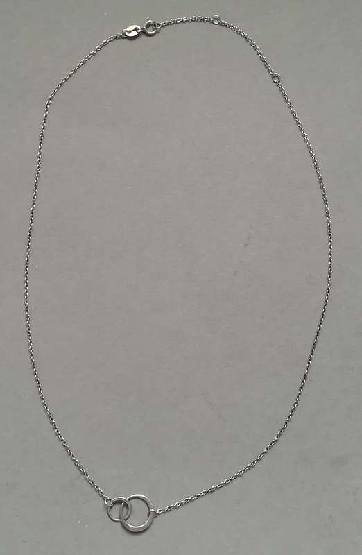 STERLING SILVER CHAIN *2 RINGS* 420MM 1.3 GRAMS
