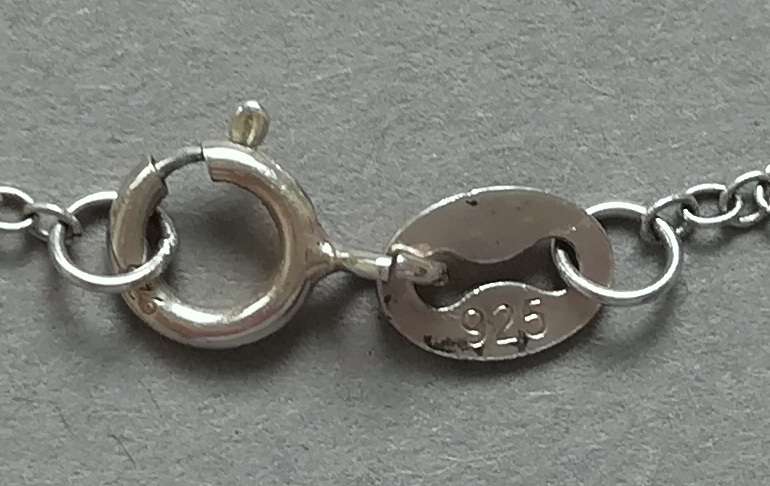 STERLING SILVER CHAIN *2 RINGS* 420MM 1.3 GRAMS