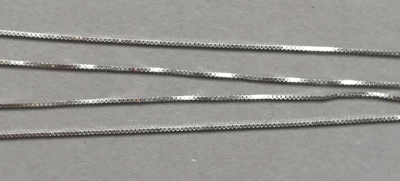 STERLING SILVER CHAIN 450MM, MARCASITE AND BLUE GLASS PENDANT 10X30MM 3.6 GRAMS